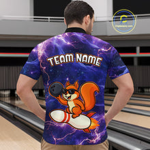 Load image into Gallery viewer, Custom Thunder Lightning Funny Squirrel Bowling Shirt Polo &amp; 1/4 Zip Bowling Jersey Bowling Outfit for Men QZT777