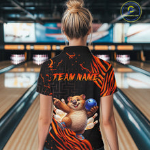 Load image into Gallery viewer, Orange Funny Wombat Bowling Shirt for Women Custom Bowling Jersey Polo &amp; Quarter-Zip Bowling Outfit  QZT923