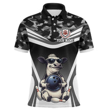 Load image into Gallery viewer, Custom Funny Cow Bowling Shirt for Men Camo Bowling League Jersey Polo &amp; Quarter-Zip QZT871