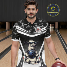 Load image into Gallery viewer, Custom Funny Cow Bowling Shirt for Men Camo Bowling League Jersey Polo &amp; Quarter-Zip QZT871