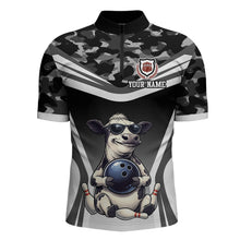 Load image into Gallery viewer, Custom Funny Cow Bowling Shirt for Men Camo Bowling League Jersey Polo &amp; Quarter-Zip QZT871