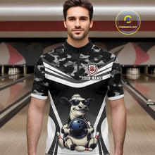 Load image into Gallery viewer, Custom Funny Cow Bowling Shirt for Men Camo Bowling League Jersey Polo &amp; Quarter-Zip QZT871