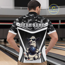 Load image into Gallery viewer, Custom Funny Cow Bowling Shirt for Men Camo Bowling League Jersey Polo &amp; Quarter-Zip QZT871