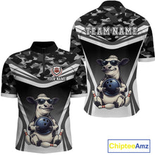 Load image into Gallery viewer, Custom Funny Cow Bowling Shirt for Men Camo Bowling League Jersey Polo &amp; Quarter-Zip QZT871