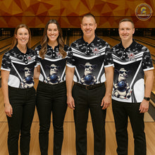 Load image into Gallery viewer, Custom Funny Cow Bowling Shirt for Men Camo Bowling League Jersey Polo &amp; Quarter-Zip QZT871