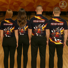 Load image into Gallery viewer, Custom Orange Funny Raccoon Bowling Shirt for Women Bowling Jersey Polo &amp; Quarter-Zip Bowling Outfit QZT969