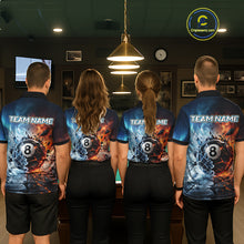 Load image into Gallery viewer, Four people wearing matching jerseys with 'Team Name' and number '8' on a pool hall background.