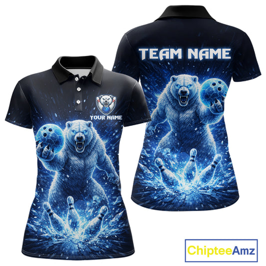 Custom Polar Beer Bowling Team Shirt for Women Ice Bowling Jersey Polo & Quarter-Zip QZT973