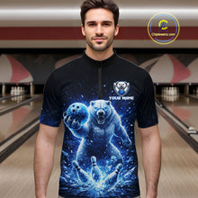 Load image into Gallery viewer, Custom Polar Beer Bowling Team Shirt for Men Ice Bowling Jersey Bowling Uniform Polo &amp; Quarter-Zip QZT973