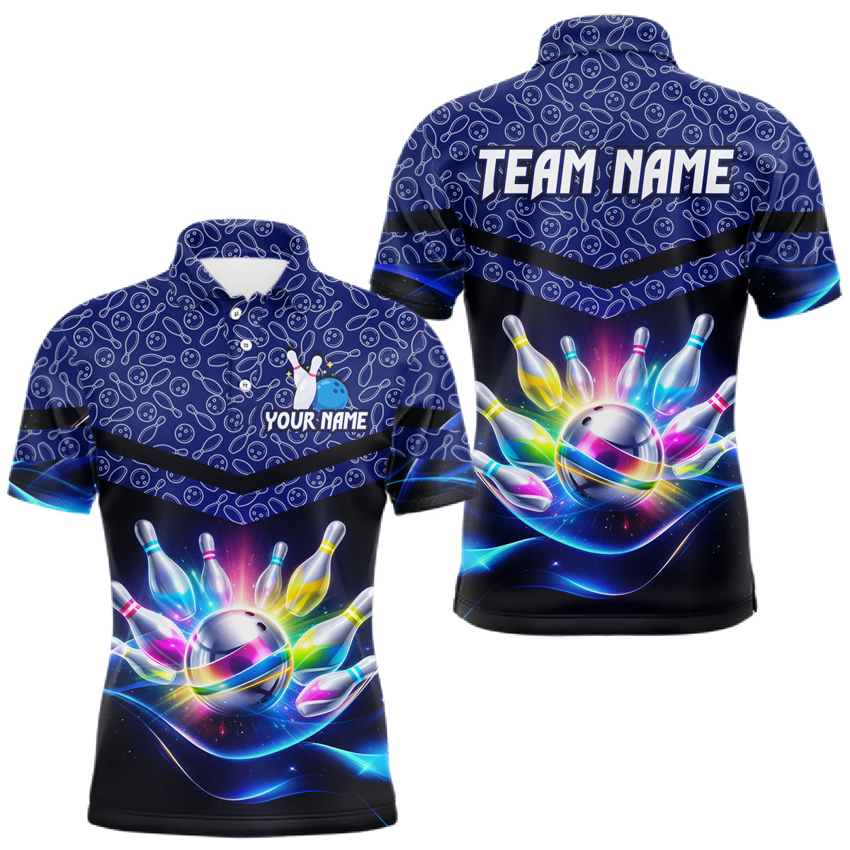 Personalized Bowling Team Shirt for Men  Polo & 1/4 Zip Bowling Jersey League QZT839