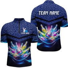 Load image into Gallery viewer, Personalized Bowling Team Shirt for Men  Polo &amp; 1/4 Zip Bowling Jersey League QZT839