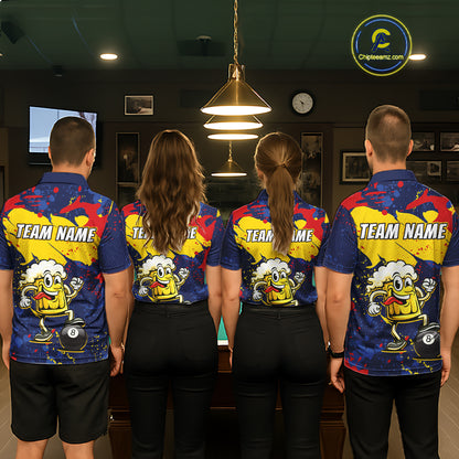 Funny Beer 8 Ball Billiard Shirt for Men Custom Billiard Jersey Pool Shirt Polo & Quarter-Zip BHT19