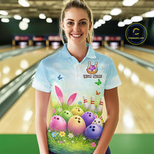 Load image into Gallery viewer, Funny Easter Bowling Shirt Custom Bowling Team Jersey for Women Polo &amp; 1/4 Zip QZT979