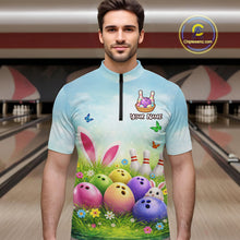 Load image into Gallery viewer, Funny Easter Bowling Shirt Custom Bowling Team Jersey for Men Bowling Outfit Polo &amp; 1/4 Zip QZT979