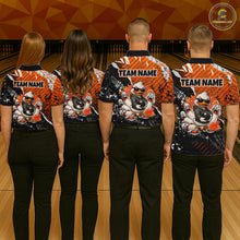Load image into Gallery viewer, Custom Orange Funny Duck Bowling Team Shirt for Men Bowling League Jersey Polo &amp; Quarter-Zip QZT895