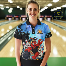 Load image into Gallery viewer, Custom Funny Crawfish Bowling Team Jersey for Women Bowling Shirt Polo &amp; 1/4 Zip QZT1015