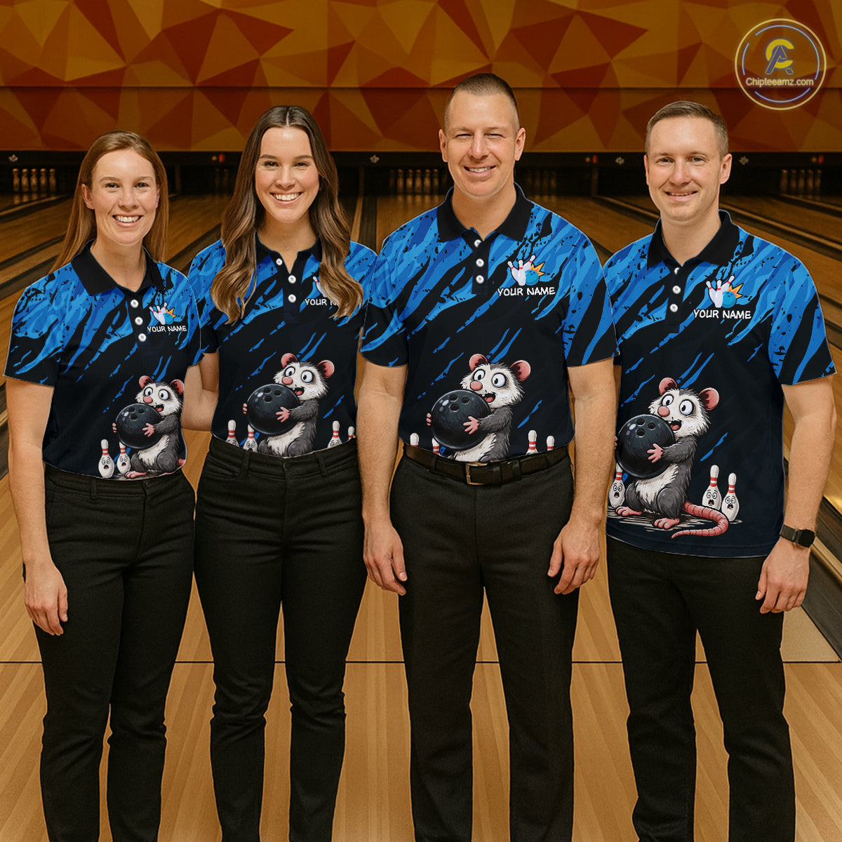 Custom Funny Opossum Bowling Team Jersey Ugly Bowling Shirt League for Women Bowling Gift QZT846
