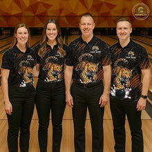 Load image into Gallery viewer, Custom Leopard Bowling Shirt for Women Bowling Team Jersey Polo &amp; Quarter-Zip Bowling Performance QZT983