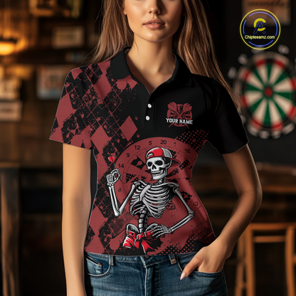 Custom Black & Red Dart Shirts for Team Polo & Quarter-Zip Dart Jersey for Women Dart Outfit DHT25