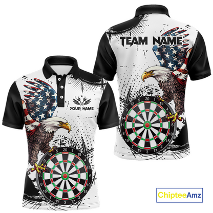 Custom American Eagle Dart Shirs for Men Patriotic Dartboard Shirt Gift Dart Jersey DHT4