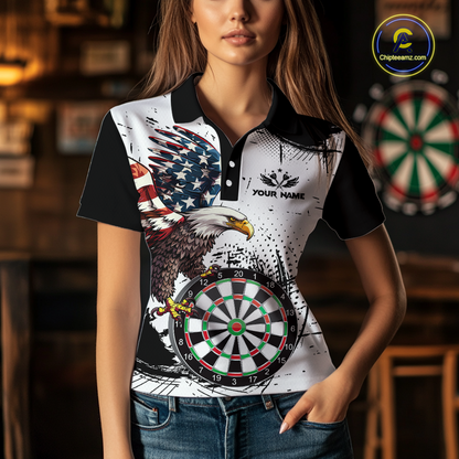 Custom American Eagle Dart Shirs for Women Patriotic Dartboard Shirt Gift Dart Jersey DHT4