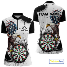 Load image into Gallery viewer, Custom American Eagle Dart Shirs for Women Patriotic Dartboard Shirt Gift Dart Jersey DHT4