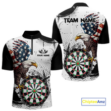 Load image into Gallery viewer, Custom American Eagle Dart Shirs for Men Patriotic Dartboard Shirt Gift Dart Jersey DHT4