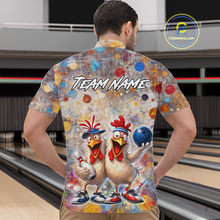 Load image into Gallery viewer, Custom Funny Chicken Bowling Team Shirt for Men Colorful Bowling Buddy Shirt Polo &amp; 1/4 Bowling Outfit QZT955