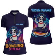 Load image into Gallery viewer, Funny Bowling Pins Music Shirt Custom Neon Bowling Jersey for Women Polo &amp; 1/4 Zip Bowling Gift QZT790