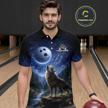 Load image into Gallery viewer, Custom Majestic Wolf Bowling Shirt for Men King Crown Bowling Jersey Polo &amp; Quarter-Zip QZT964