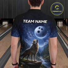 Load image into Gallery viewer, Custom Majestic Wolf Bowling Shirt for Men King Crown Bowling Jersey Polo &amp; Quarter-Zip QZT964