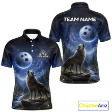 Load image into Gallery viewer, Custom Majestic Wolf Bowling Shirt for Men King Crown Bowling Jersey Polo &amp; Quarter-Zip QZT964