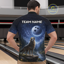Load image into Gallery viewer, Custom Majestic Wolf Bowling Shirt for Men King Crown Bowling Jersey Polo &amp; Quarter-Zip QZT964