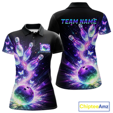 Load image into Gallery viewer, Neon Aurora Bowling Shirt Custom Galaxy Glow Bowling Jersey for Women Polo &amp; Quarter-Zip QZT967