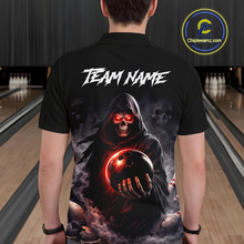 Load image into Gallery viewer, Personalized Grim Reaper Bowling Team Shirt for Men Bowling Jersey Polo &amp; 1/4-Zip Bowling Outfit QZT881