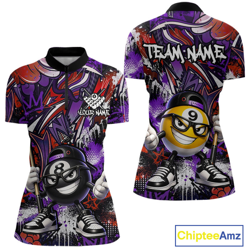 Purple red quarter-zip jerseys with cartoon character design on a white background, featuring the brand 'Chiptee Amz'.
