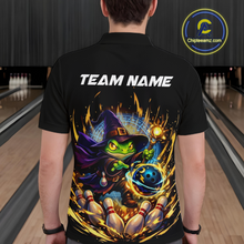 Load image into Gallery viewer, Personalized Frog Wizard Bowling Shirt for Men Flame Bowling Jersey League Polo &amp; Quarter-Zip QZT890