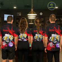 Load image into Gallery viewer, Custom Red Funny 8 Ball Pool Billiard Team Shirts for Women Billiard League Jersey Polo &amp;1/4 Zip BHT2