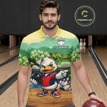 Load image into Gallery viewer, Custom Funny Duck Bowling Shirt Polo &amp; Quarter-Zip Bowling Team Jersey for Men QZT859