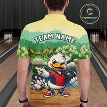 Load image into Gallery viewer, Custom Funny Duck Bowling Shirt Polo &amp; Quarter-Zip Bowling Team Jersey for Men QZT859