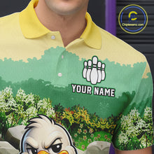 Load image into Gallery viewer, Custom Funny Duck Bowling Shirt Polo &amp; Quarter-Zip Bowling Team Jersey for Men QZT859