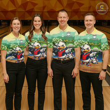Load image into Gallery viewer, Custom Funny Duck Bowling Shirt Polo &amp; Quarter-Zip Bowling Team Jersey for Men QZT859