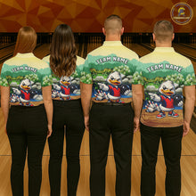 Load image into Gallery viewer, Custom Funny Duck Bowling Shirt Polo &amp; Quarter-Zip Bowling Team Jersey for Men QZT859