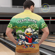 Load image into Gallery viewer, Custom Funny Duck Bowling Shirt Polo &amp; Quarter-Zip Bowling Team Jersey for Men QZT859