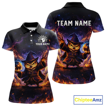 Custom Witch Owl Bowling Team Shirt Funny Bowling League Jersey Outfit for Women QZT864