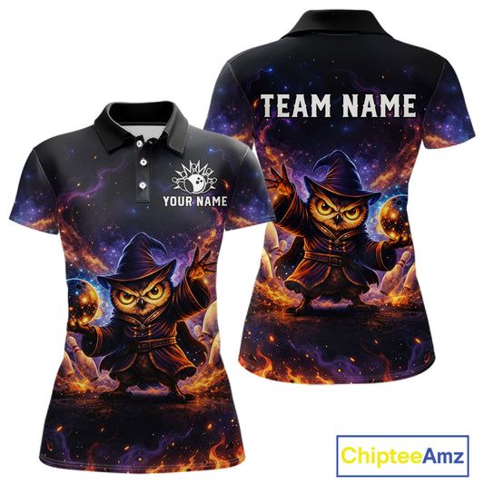 Custom Witch Owl Bowling Team Shirt Funny Bowling League Jersey Outfit for Women QZT864