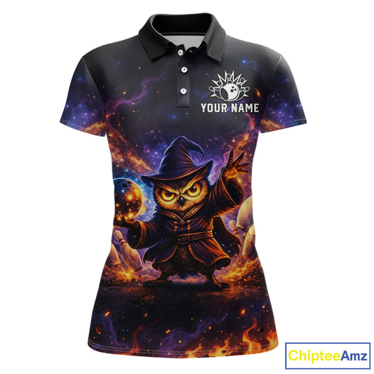 Custom Witch Owl Bowling Team Shirt Funny Bowling League Jersey Outfit for Women QZT864