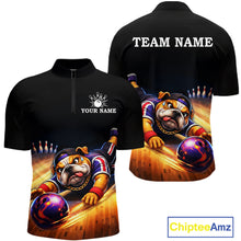 Load image into Gallery viewer, Funny Bulldog Bowling Shirt for Team Custom Polo &amp; 1/4 Zip Bowling Jersey for Men QZT913