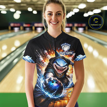 Load image into Gallery viewer, Personalized Funny Shark Bowling Team Shirt Bowling Jersey for Women Polo &amp; Quarter-Zip QZT948