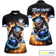 Load image into Gallery viewer, Personalized Funny Shark Bowling Team Shirt Bowling Jersey for Women Polo &amp; Quarter-Zip QZT948